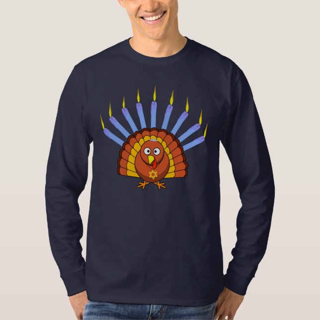 AnpassadeThanksgivukkah Menurkey T-tröja Tröja (Framsida)