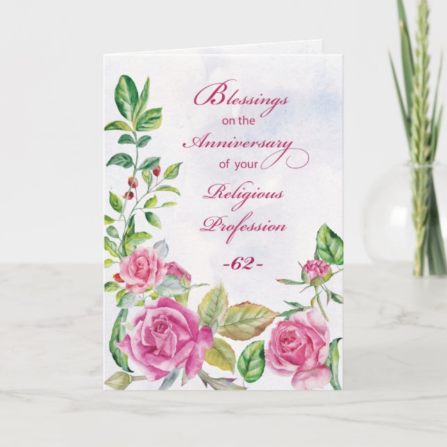 Anpassadets 62-årsdag för Religiösan Kort (Framsida)