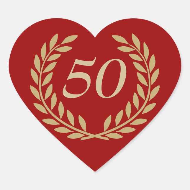 Anpassadets årsdag hjärtformat klistermärke (Framsida)