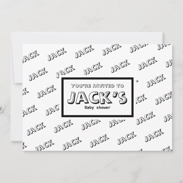 Anpassadets babydusch inbjudningar (Framsida)