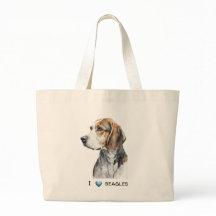 Anpassadets beagle canvas tote