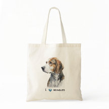 Anpassadets beagle canvas tote