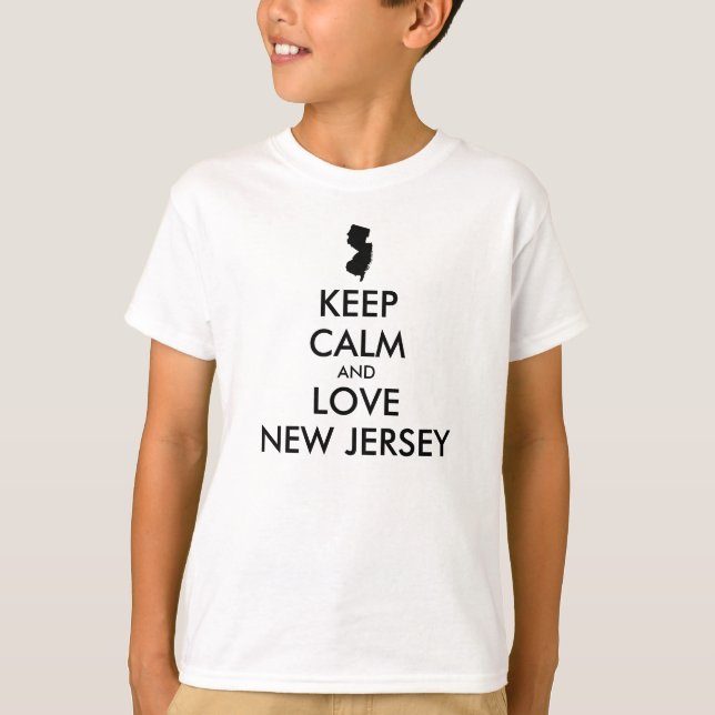Anpassadets BEHÅLLA LUGN och KÄRLEK NEW JERSEY Tee Shirt (Framsida)