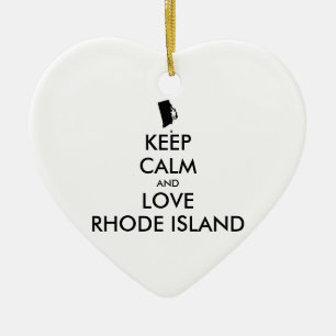 Anpassadets BEHÅLLA LUGN och KÄRLEK RHODE ISLAND Julgransprydnad Keramik