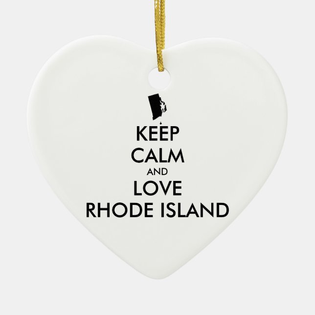 Anpassadets BEHÅLLA LUGN och KÄRLEK RHODE ISLAND Julgransprydnad Keramik (Framsidan)