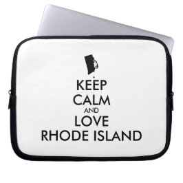 Anpassadets BEHÅLLA LUGN och KÄRLEK RHODE ISLAND Laptop Sleeve