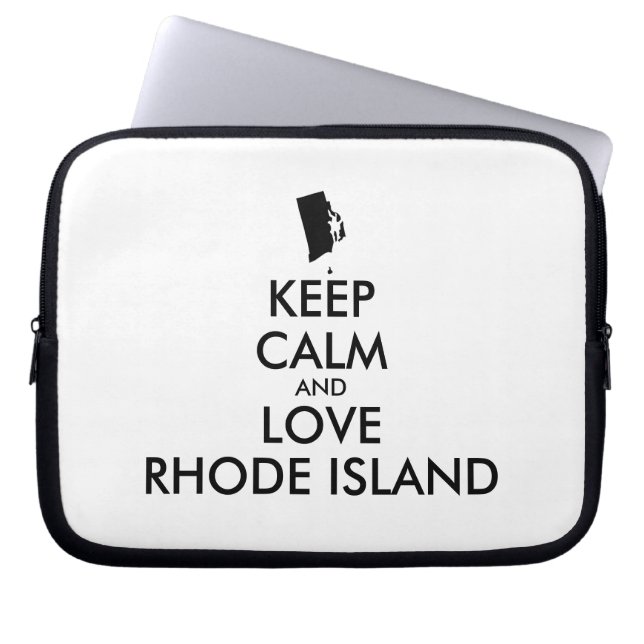Anpassadets BEHÅLLA LUGN och KÄRLEK RHODE ISLAND Laptop Sleeve (Framsidan)