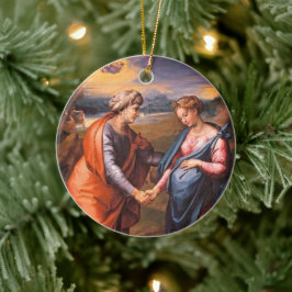 Anpassadets besök julgransprydnad keramik