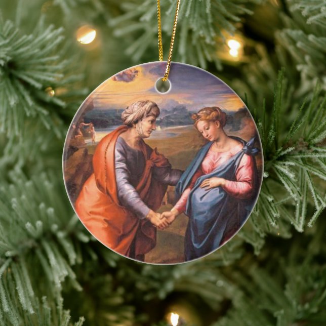 Anpassadets besök julgransprydnad keramik (Träd)