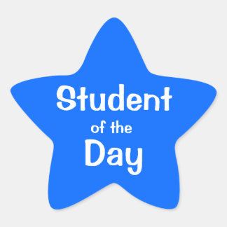 Anpassadets blå stjärna Student på dagen Stjärnformat Klistermärke