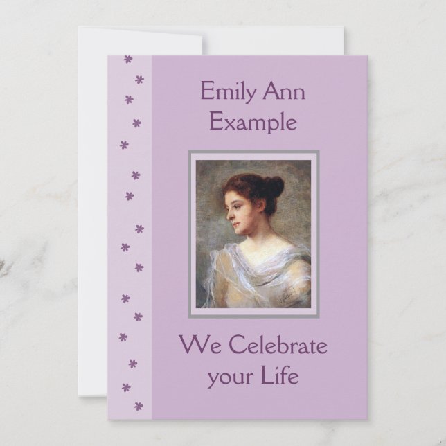 Anpassadets Blommigt Funeral / Wake / Memorial Inbjudningar (Framsida)