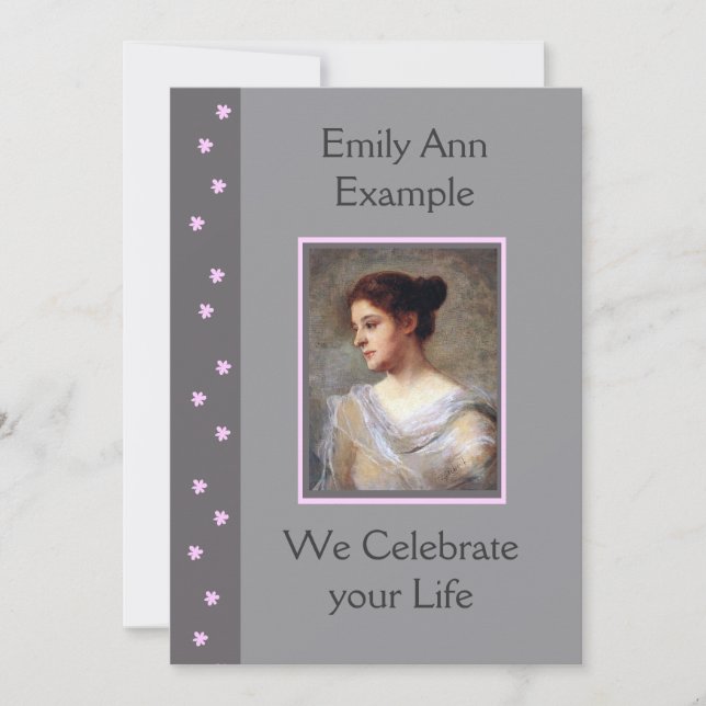 Anpassadets Blommigt Funeral / Wake / Memorial Inbjudningar (Framsida)