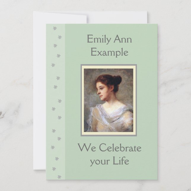 Anpassadets Blommigt Funeral / Wake / Memorial Inbjudningar (Framsida)