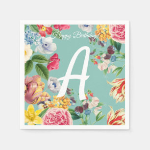 Anpassadets Blommigt Pappersservett