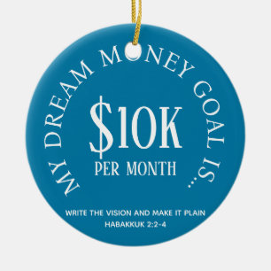 Anpassadets ekonomiska mål julgransprydnad keramik