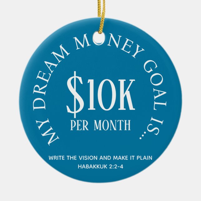 Anpassadets ekonomiska mål julgransprydnad keramik (Framsidan)