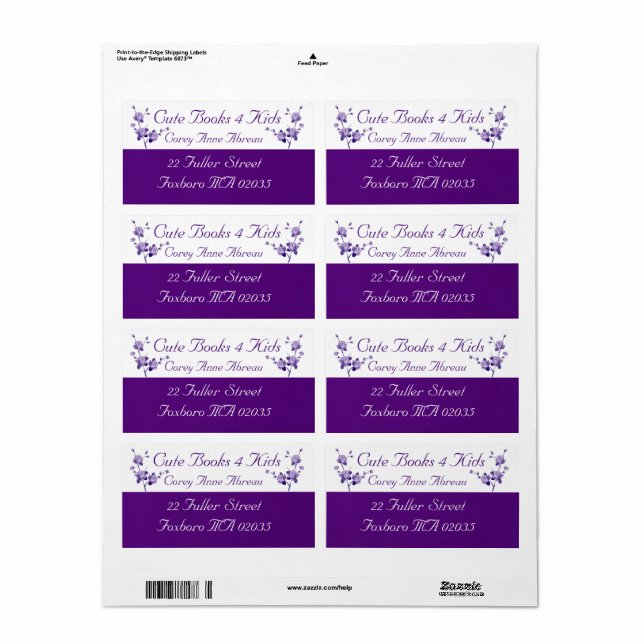 Anpassadets etiketter fraktsedel (Helt Ark)