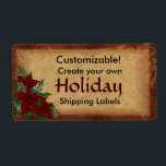 Anpassadets etiketter Helgdag Paket Fraktsedel<br><div class="desc">Lite western fläck med en helgdag av söt röda poinsettias till paketen. Anpassa den! Från julsamlingen på www.zazzle.com/RanchLady*</div>