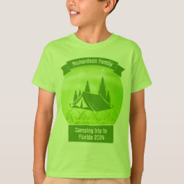 Anpassadets familj matchande grönt tält camping t shirt