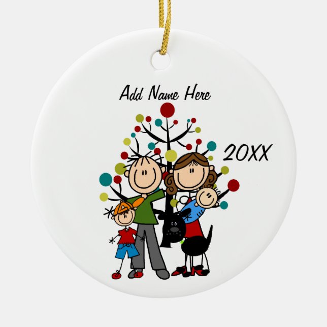 Anpassadets familj med fyra Hund med ornament (Framsidan)