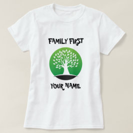Anpassadets familjeåterförening grönt träd t shirt