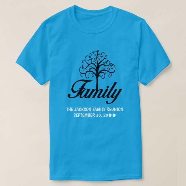 Anpassadets familjeåterförening träd t shirt (Design framsida)