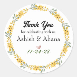 Anpassadets favoritklistermärken för bröllop runt klistermärke