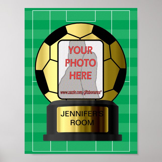 Anpassadets fotopatens gyllene fotboll poster (Framsidan)