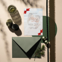 Anpassadets fotoutbjudan till jul Bröllop Inbjudningar