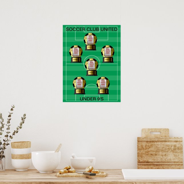 Anpassadets golden soccer-team poster (Kök)