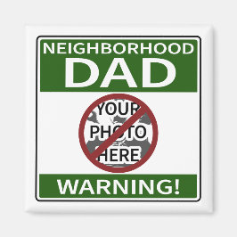 Anpassadets grannskap Pappa undertecknar Grönt X Magnet