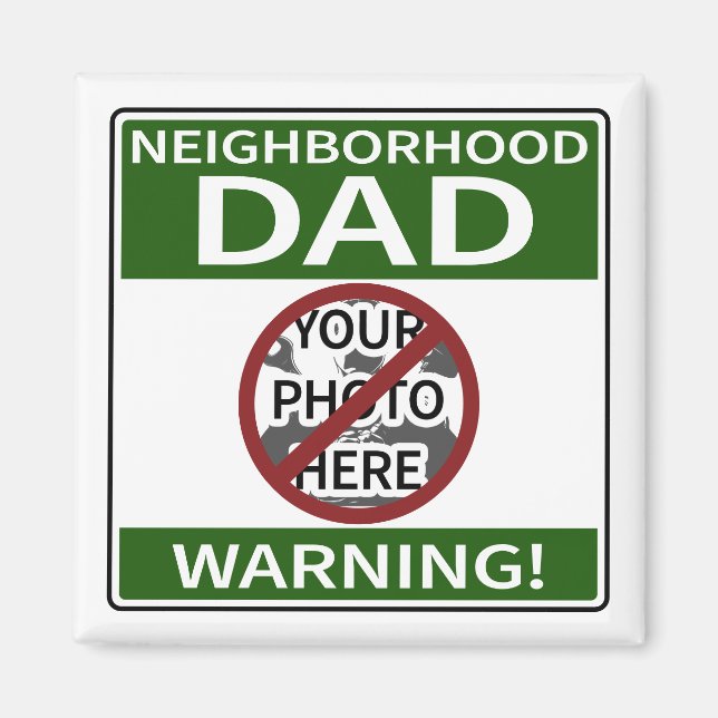 Anpassadets grannskap Pappa undertecknar Grönt X Magnet (Framsidan)