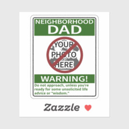 Anpassadets grannskap Pappa Varning Xd Out-Grönt Klistermärken