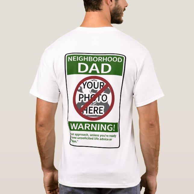 Anpassadets grannskap Pappa X'd Grn Front & Back T Shirt (Baksida)