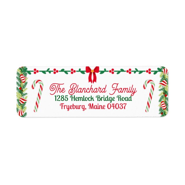 Anpassadets gränser och polkagrisar returadress etikett (Framsidan)