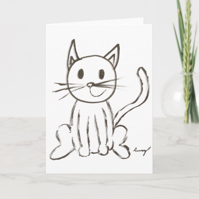 Anpassadets gratulationskort i Kattunge, målat Kort (Framsida)
