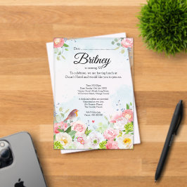 Anpassadets inbjudan till kvinnlig födelsedag - Re