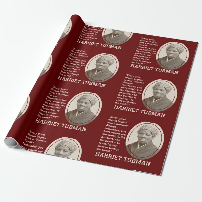 Anpassadets inspirationsoffert HARRIET TUBMAN Presentpapper (Utrullad)