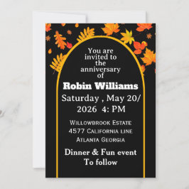 Anpassadets jubileumsinbjudan | Redigerbar Inbjudningar