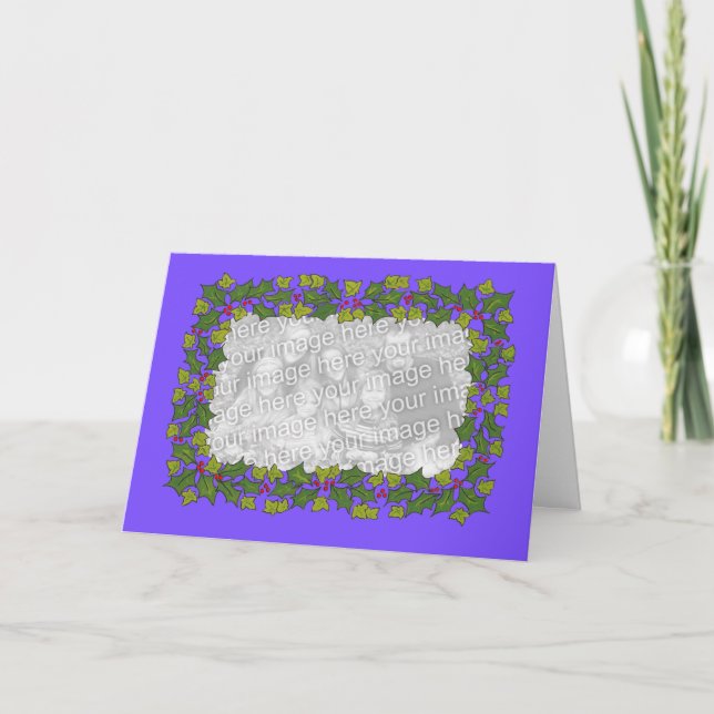 Anpassadets julfotoport - Holly Gräns Helgkort (Framsida)