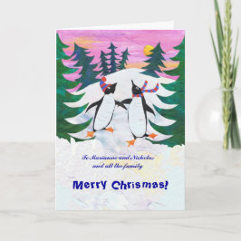 Anpassadets julkort - Skadade penguiner Helgkort