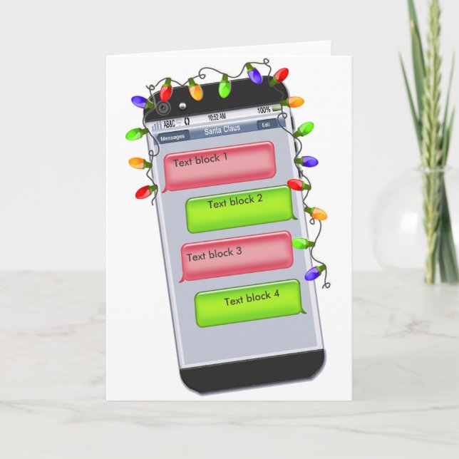 ANPASSADETS jultextmeddelande Hälsning Helgkort (Framsida)