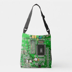 Anpassadets kretskort - Grönt Geeky Axelväska
