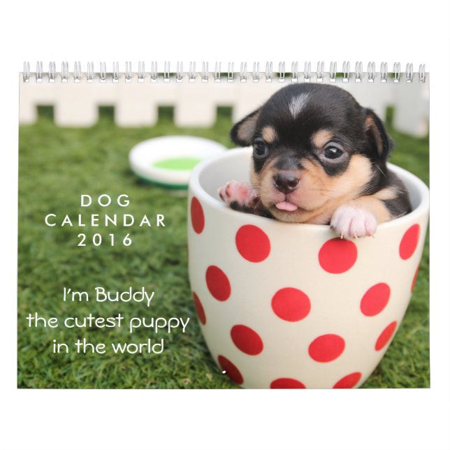 Anpassadets Lägg till bild och text i hund Calenda Kalender (Omslag)