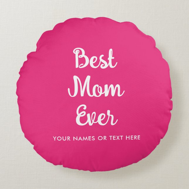 Anpassadets malltypografi bästa Mamma någonsin Rund Kudde (Framsidan)