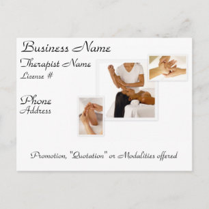 Anpassadets massage/BodyWork Postcard (vitt) Vykort