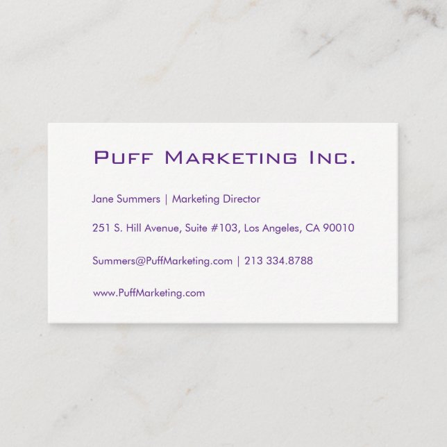 Anpassadets minimalistiska Affärskort Visitkort (Framsida)