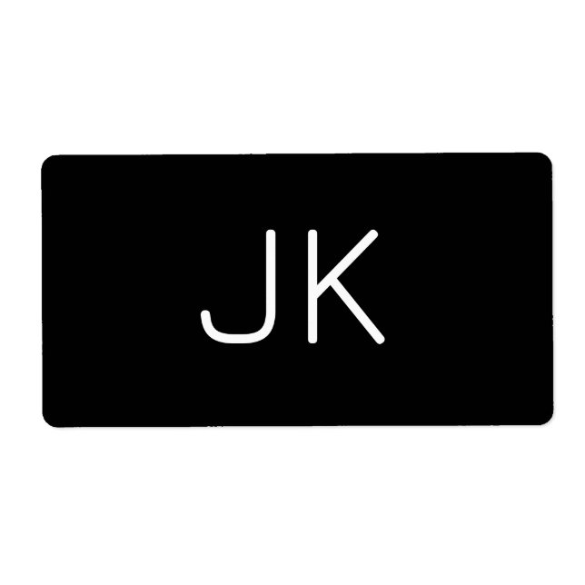 Anpassadets minimalistiska initialer namn fraktsedel (Framsidan)