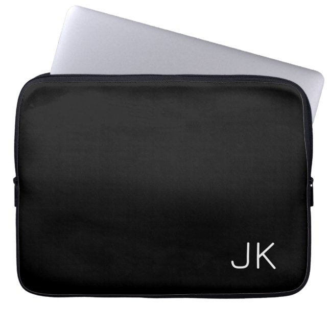 Anpassadets minimalistiska initialer namn laptop fodral (Framsidan)