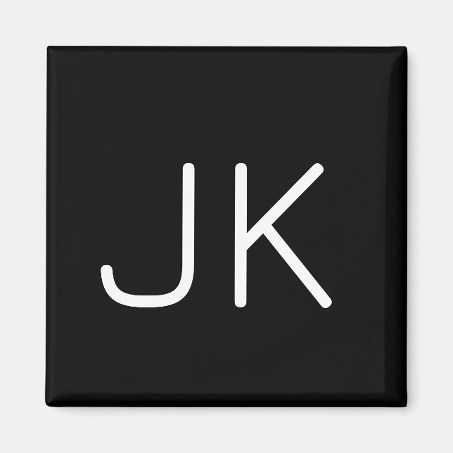 Anpassadets minimalistiska initialer namn magnet (Framsidan)